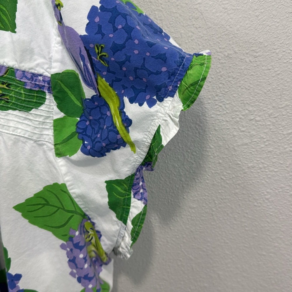 Printfresh Blue and Green hydrangea bird Floral robe and night dress - Picture 9 of 13